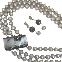 Character Grey Pearl Necklace OOAK Cerese D, Inc.   