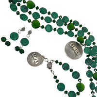 Links Mala Green Necklace LINKS Necklaces Cerese D, Inc. Silver  