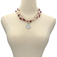 Delta Petite Pearls Necklace DELTA Necklaces Cerese D, Inc. Silver  