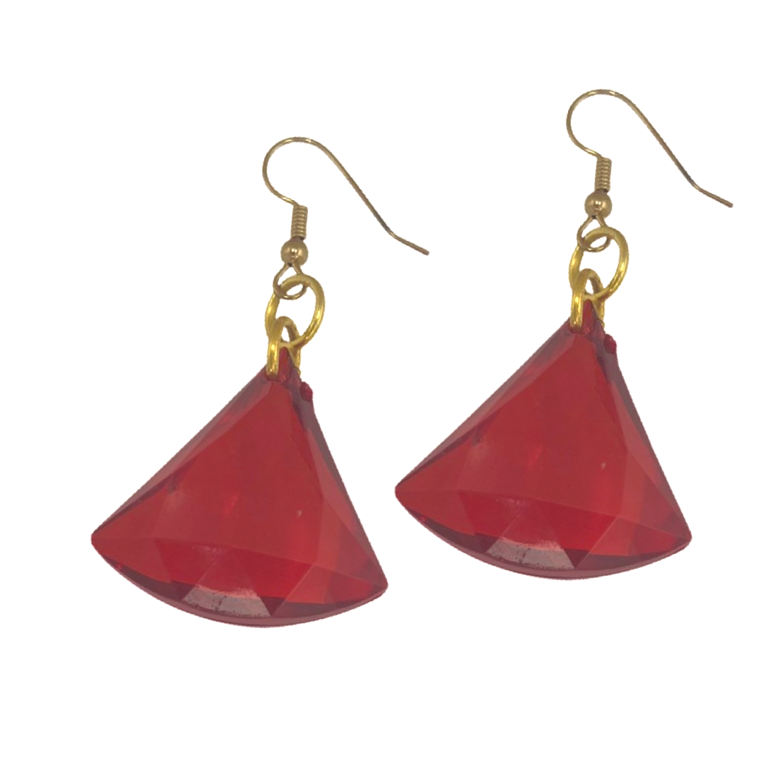 Delta Red Puff Earring Delta Earrings Cerese D, Inc. Gold  