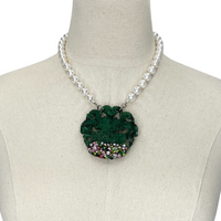 Jade Art Necklace AKA Necklaces Cerese D, Inc. Silver  