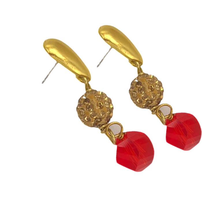 Red Light Billie Earring Earrings Cerese D, Inc. Gold  