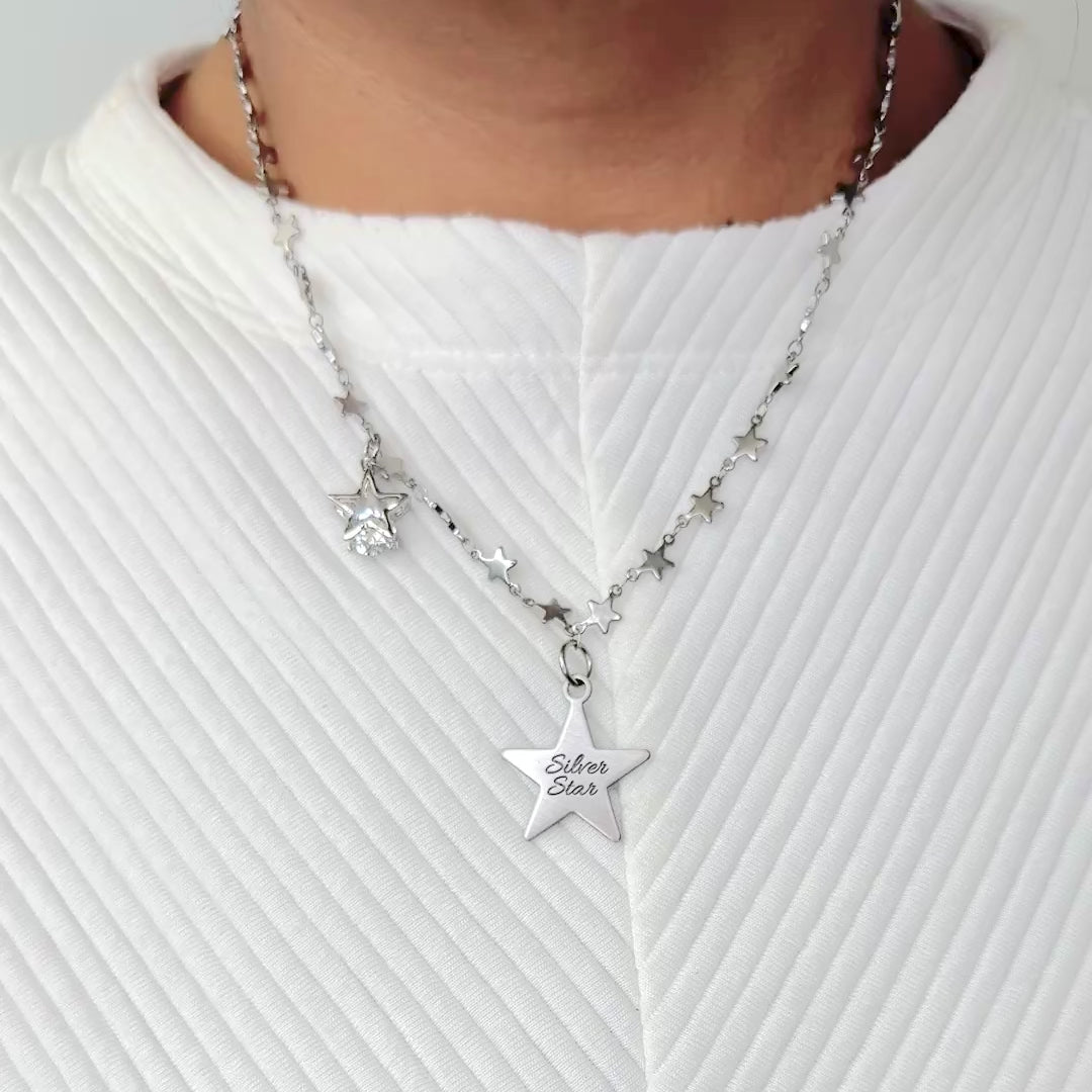 AKA Silver Star Necklace