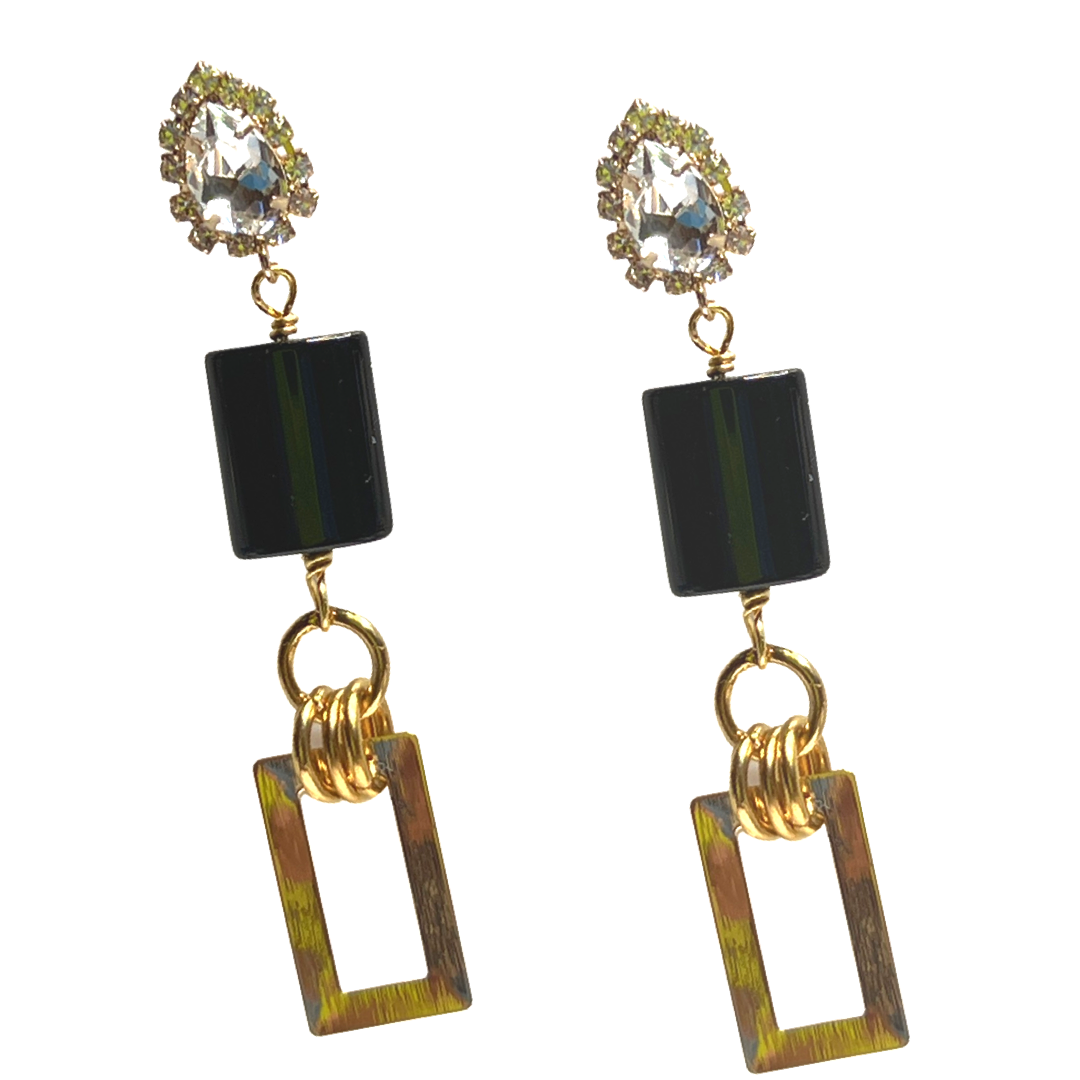 Rich Black Earring Earrings Cerese D, Inc.   