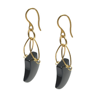 Rich Black Bell Earring Earrings Cerese D, Inc. Gold  