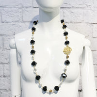 Links Black Cassidy Necklace LINKS Necklaces Cerese D, Inc. Gold Shield 