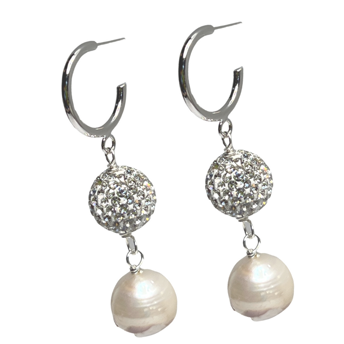 Rich Black Pearl Earring Earrings Cerese D, Inc. Silver  