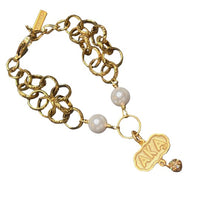 AKA Classic 2 Pearl Bracelet AKA Bracelets Cerese D, Inc. Gold  