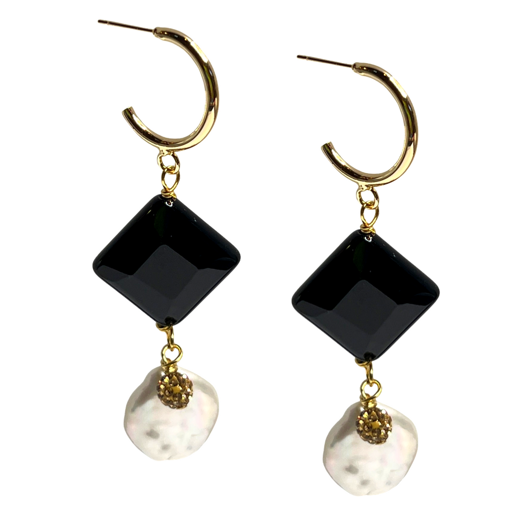 Buy FRESCORR Stylish Fancy Party Wear Crystal Drop Earrings for Women &  Girls -Black Earrings Online at desertcartINDIA