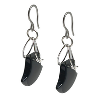 Rich Black Bell Earring Earrings Cerese D, Inc. Silver  