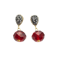 Red High Earring Delta Earrings Cerese D, Inc. Gold  