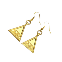 Delta Pyramid Earrings Delta Earrings Cerese D, Inc. Gold  