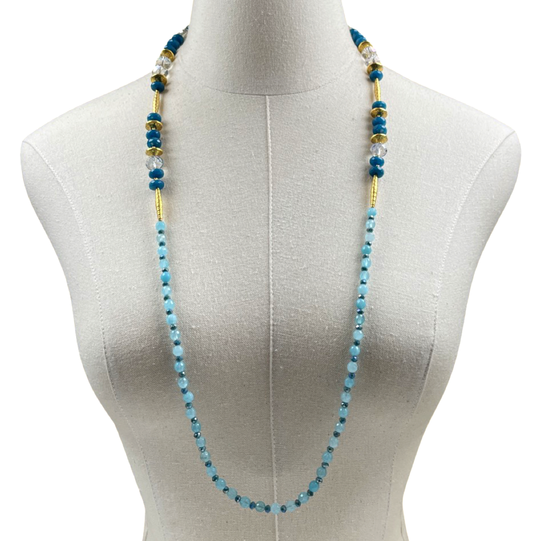 Blue Faceted Jade Crystal and Agate Necklaces Closet Sale Cerese D Jewelry Option B  