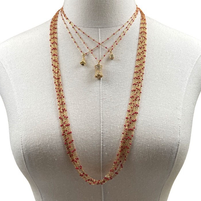 C15223 Dainty DELTA Necklaces Cerese D, Inc. Red  