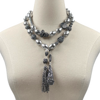 Crumbling Towers Necklace Necklaces Cerese D, Inc. Light Silver  