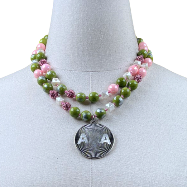 AKA Pink Begonia Necklace AKA Necklaces Cerese D, Inc. Silver  