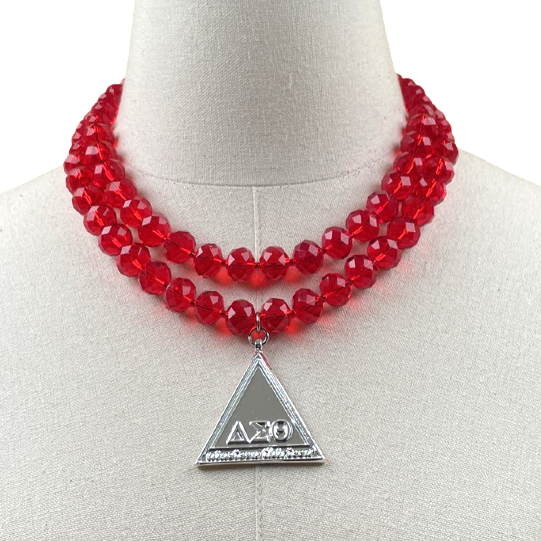 Delta Red Royal Necklace Delta Necklace Cerese D, Inc. Silver  