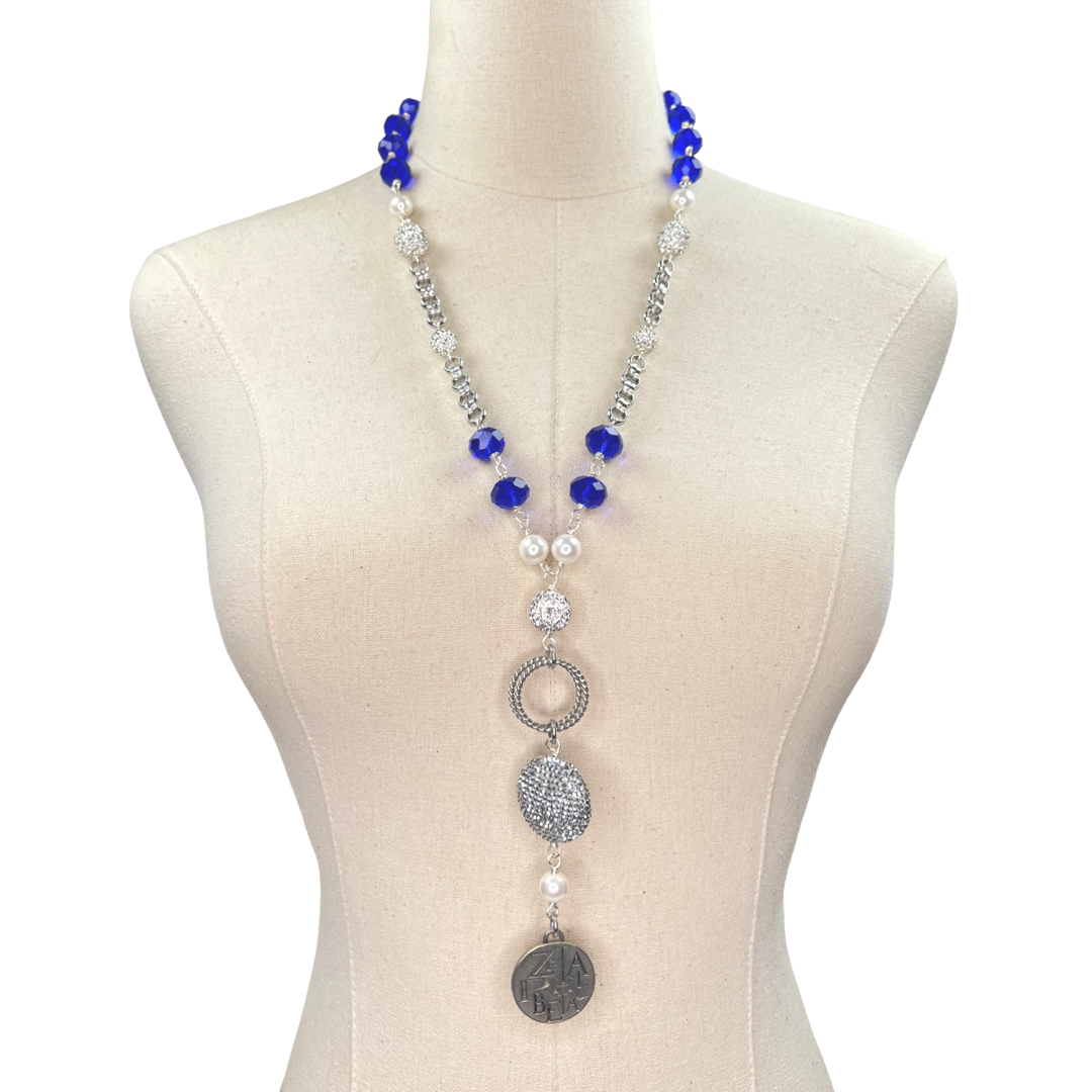 Zeta Millie Blue Necklace Zeta Necklaces Cerese D, Inc.   