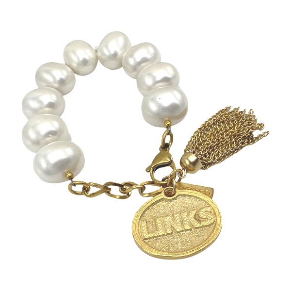 Links Classic Pearl Bracelet LINKS Bracelets Cerese D LINKS Oval Gold 