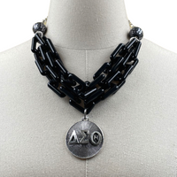 Delta Fortitude Black Acrylic Chain Necklace Closet Sale Cerese D Jewelry Silver  