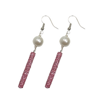 A Pretty Lady Pave Sticks Earrings Earring Cerese D, Inc. Silver  