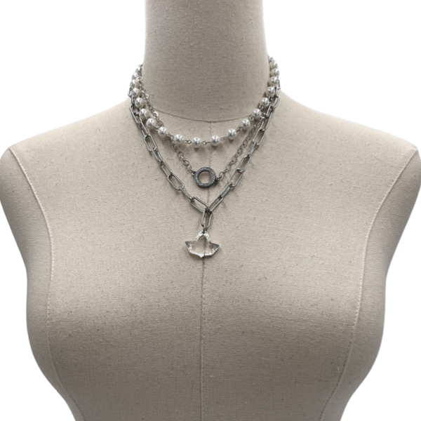 AKA Pearl Champagne Necklace AKA Necklaces Cerese D, Inc. Silver  