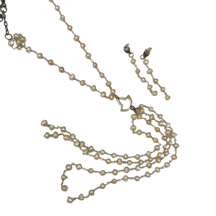 AKA Segovia Tassel Necklace AKA Necklaces Cerese D, Inc. Silver  