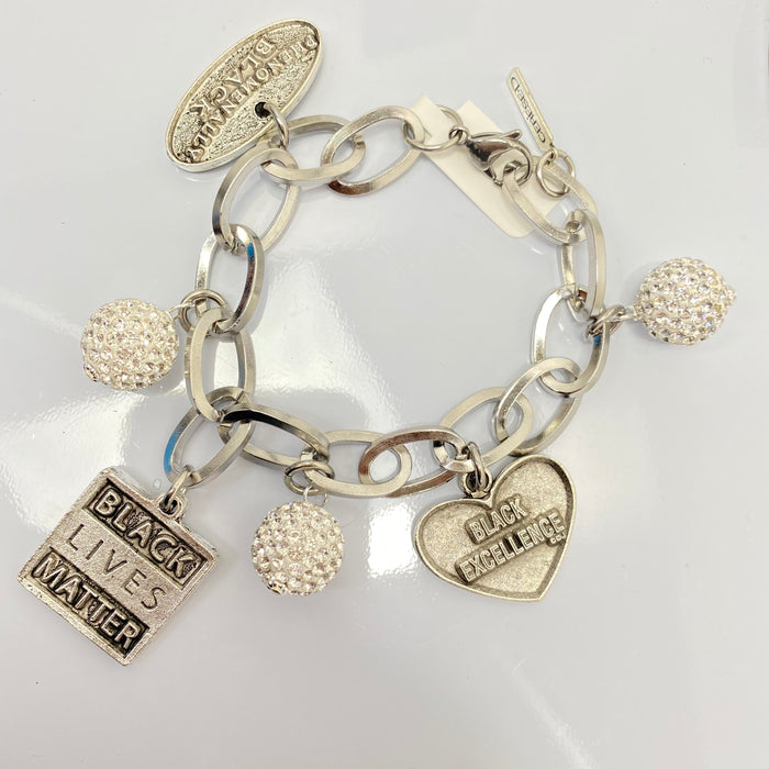 Charming Smile Bracelet Black Excellence Cerese D, Inc. Silver  