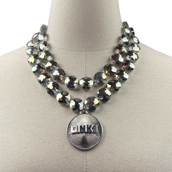 Links Flor Iridescent Crystal Necklace LINKS Necklaces Cerese D, Inc. Silver  
