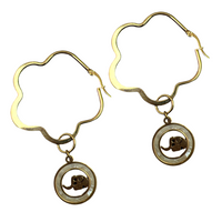 Delta Ella Elephant Hoop Earrings Hoops Cerese D, Inc.   