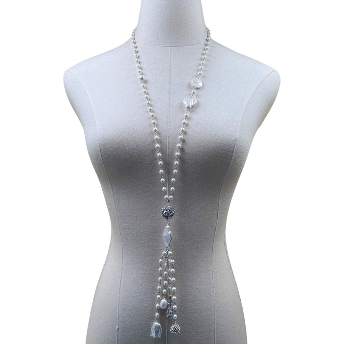 Persian Freshwater Pearl Necklace Necklaces Cerese D, Inc. Silver  