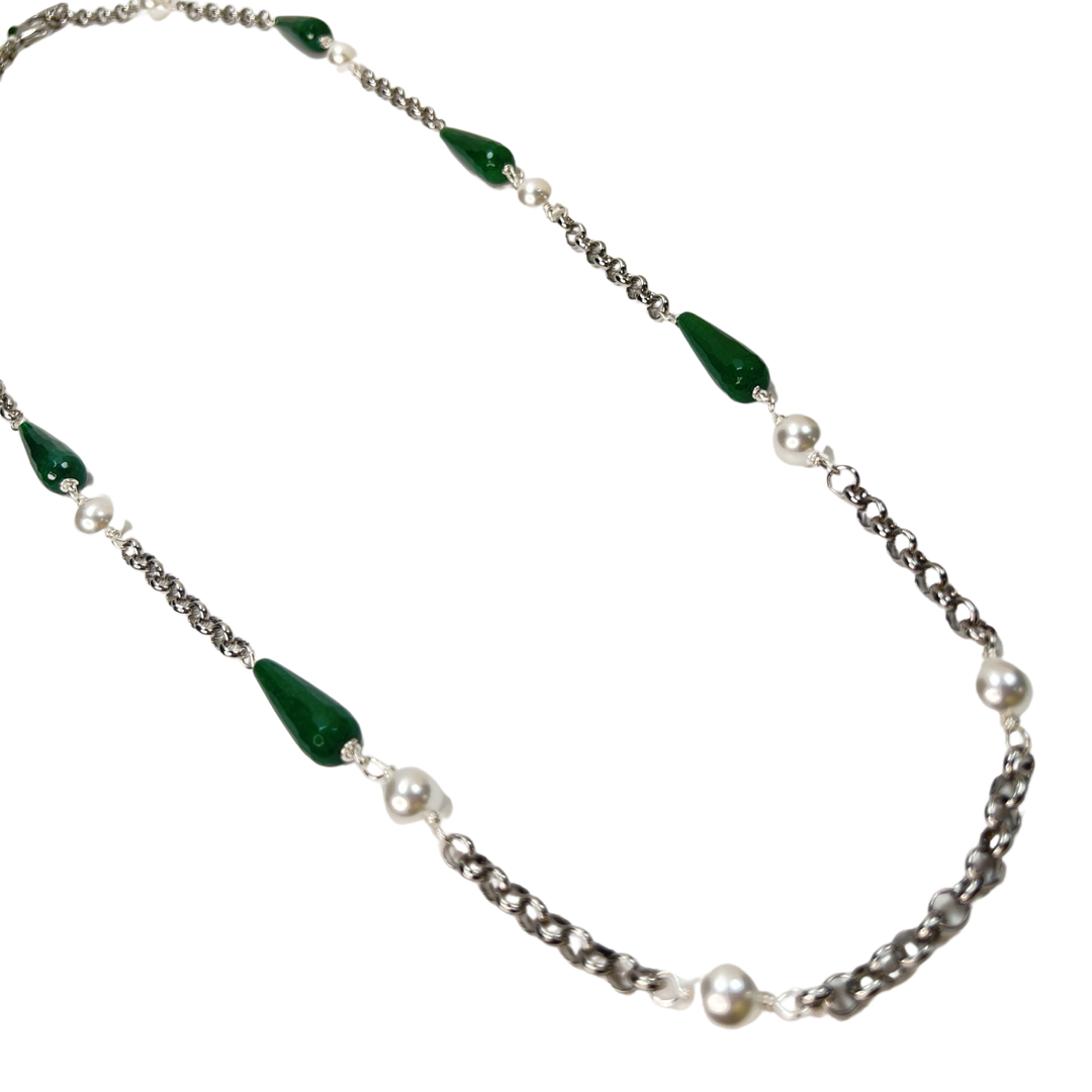 Green Droplet Necklace LINKS Necklaces Cerese D, Inc.   