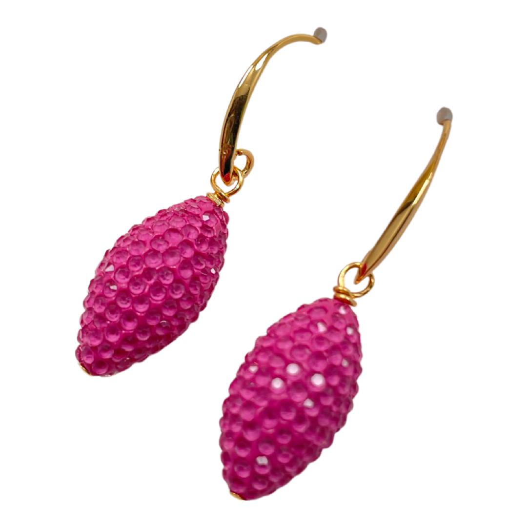 Pink Holiday Earrings Earrings Cerese D, Inc. Gold  