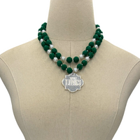 Links Green Blade Necklace LINKS Necklaces Cerese D, Inc.   