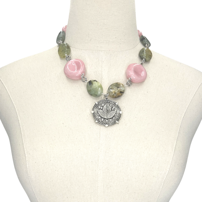 AKA Pink Hop Necklace AKA Necklaces Cerese D, Inc. Silver  