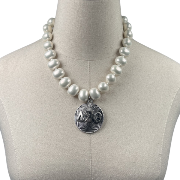Delta Classic Pearl Single Necklace DELTA Necklaces Cerese D Jewelry Silver Radiant 