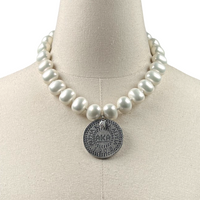 AKA Classic Pearl Single Necklace AKA Necklaces Cerese D Jewelry Silver Modern 
