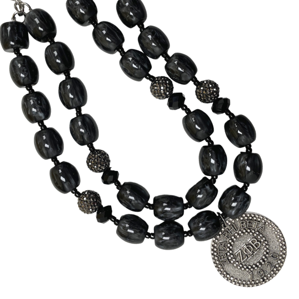 Zeta Black Acrylic Necklace Zeta Necklace Cerese D, Inc.   