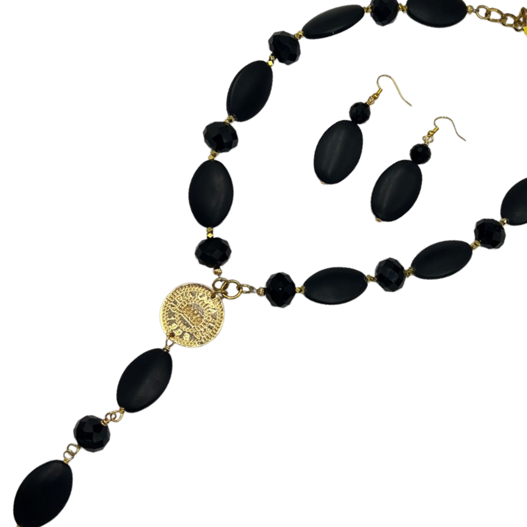 AKA Black Love Necklace AKA Necklaces Cerese D, Inc. Gold  