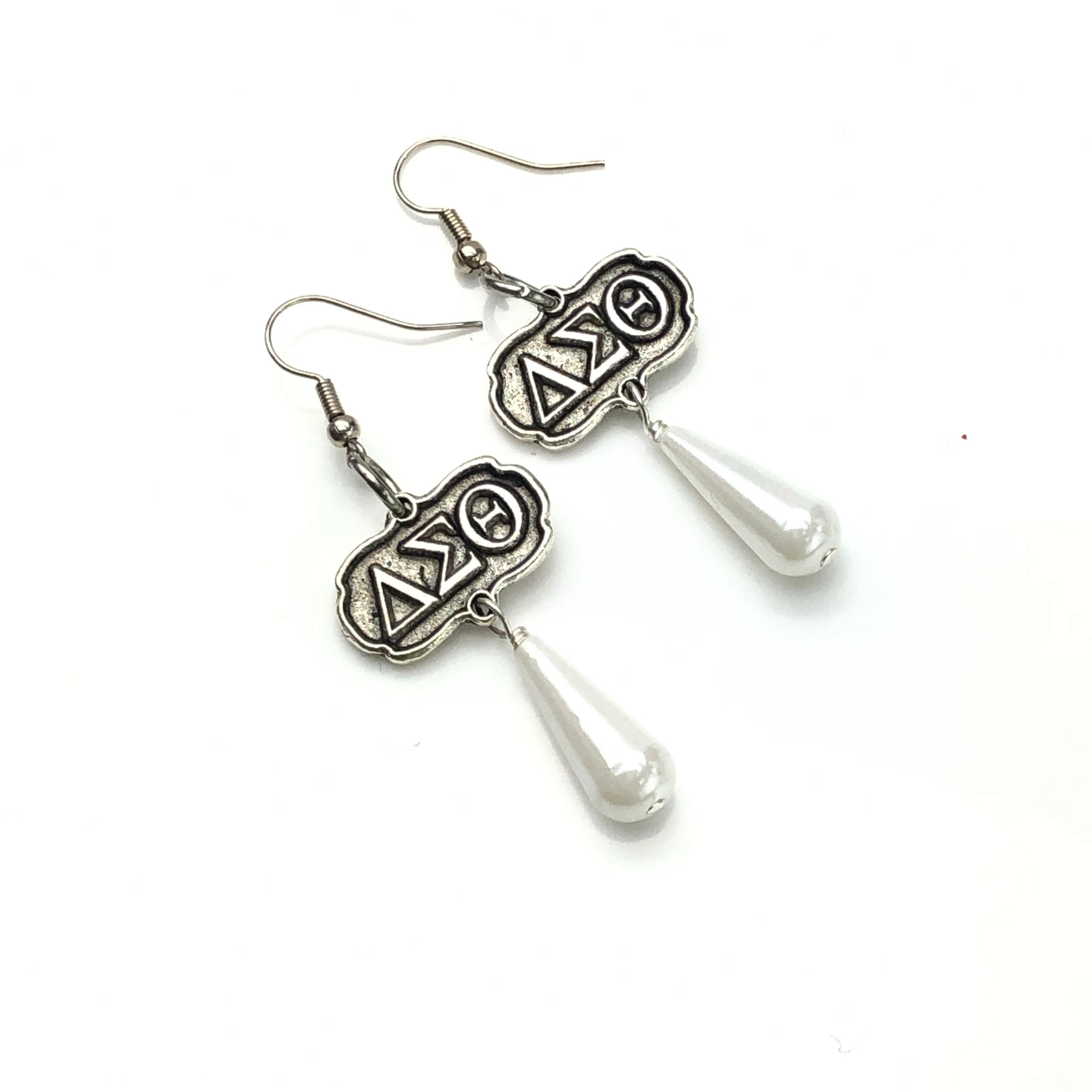 Delta Pearl Strong Earrings Delta Earrings Cerese D, Inc. Silver  