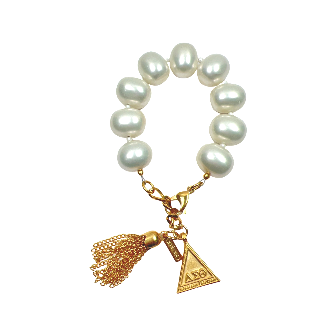 Delta Classic Pearl Bracelet DELTA Bracelets Cerese D Jewelry Gold Pyramid 
