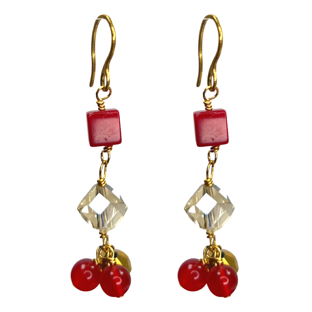 Carmine Red Necklace Necklaces Cerese D, Inc.   