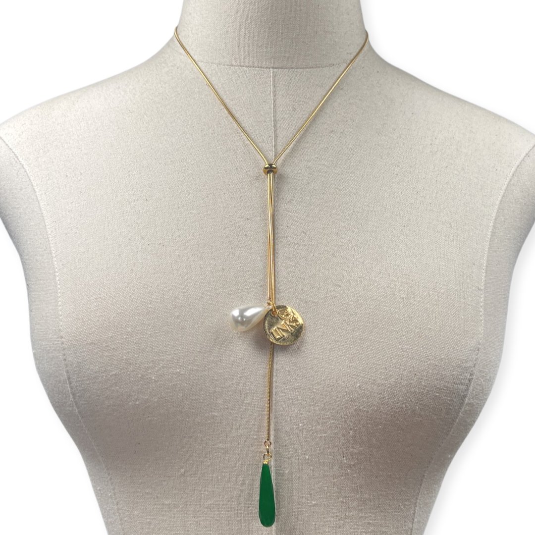 Links Slide Necklace LINKS Necklaces Cerese D, Inc. Gold  