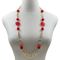 Delta Fantastic Red Necklace DELTA Necklaces Cerese D, Inc. Option B Gold 