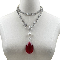 Delta Fortitude Teardrop Chain Necklace DELTA Necklaces Cerese D, Inc. Silver  