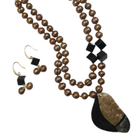 Asilah Freshwater Pearl Necklace Set Necklaces Cerese D, Inc.   