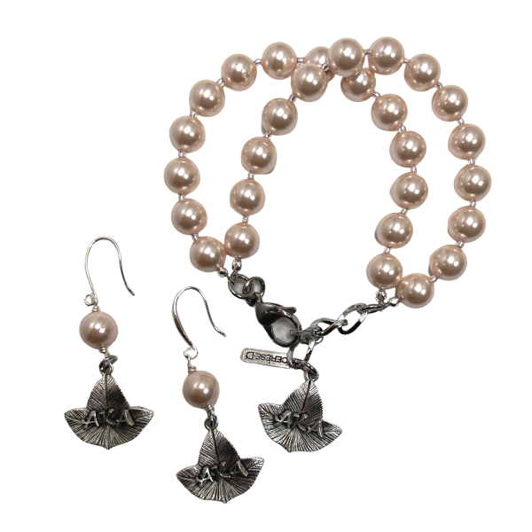 AKA Annecy Ivy Pink Pearl Necklace Set AKA Necklaces Cerese D, Inc.   