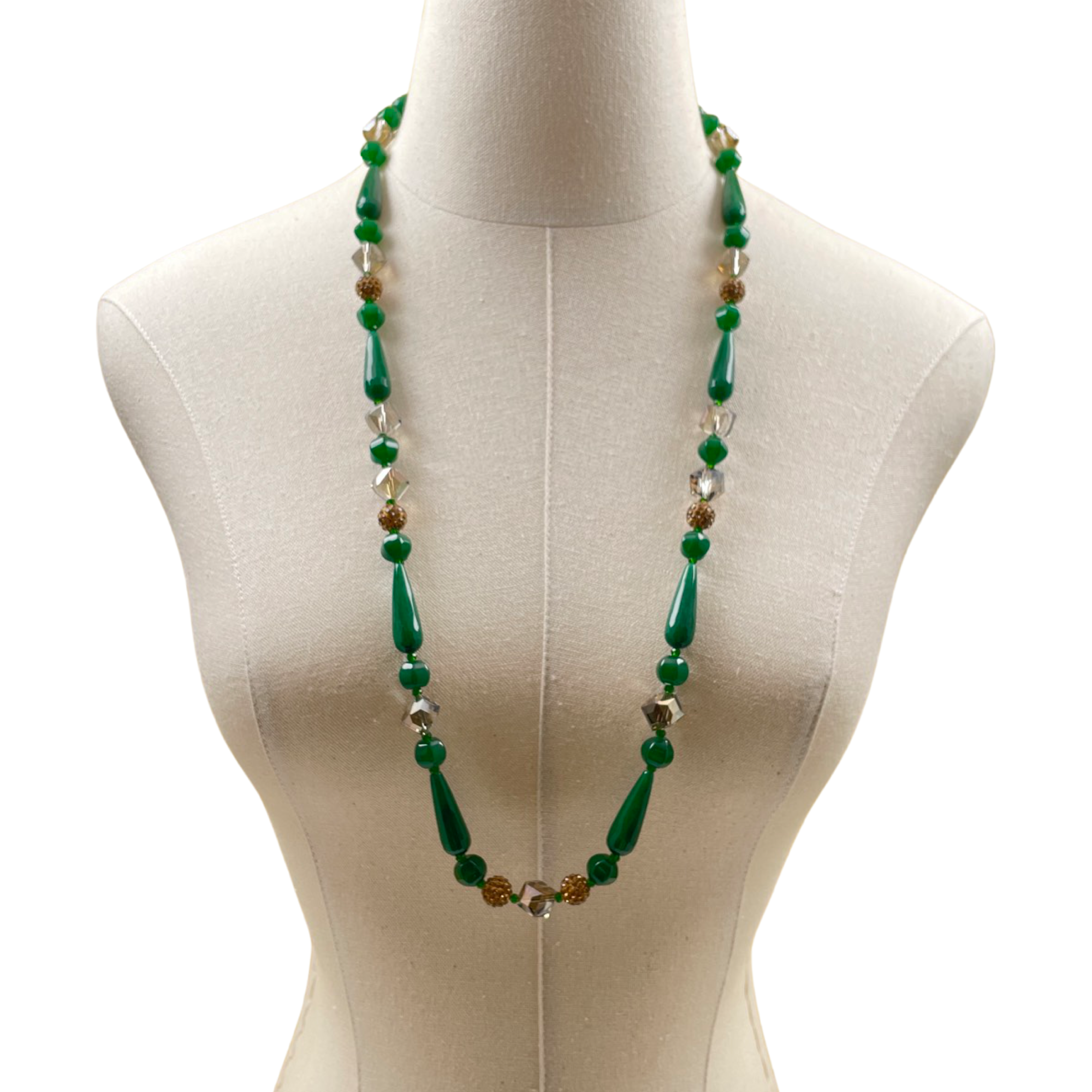 Green Jade Living Night Necklace Necklace Cerese D, Inc. B  