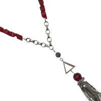 Delta Dear Tassel Chain Necklace DELTA Necklaces Cerese D, Inc. Option A  