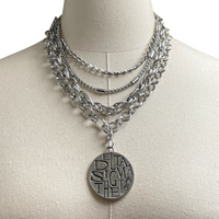 Delta Classic Beat Necklace DELTA Necklaces Cerese D, Inc. Silver Funky  
